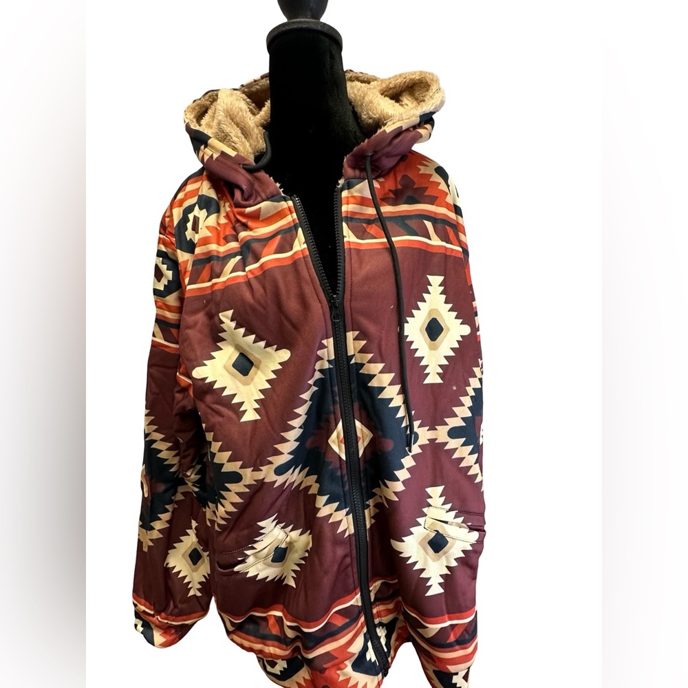 Western  Print Hooded Jacket